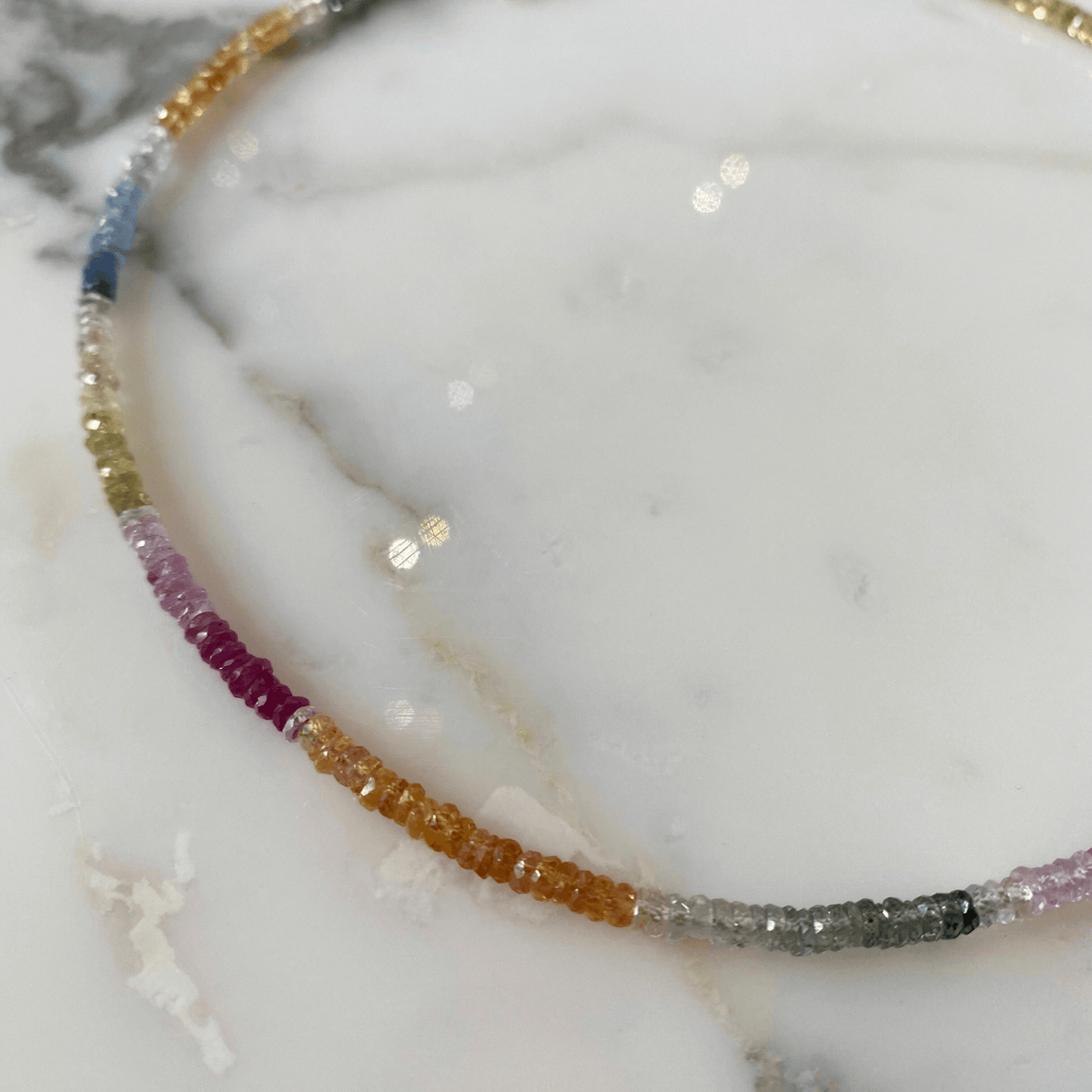 rainbow ombre sapphire necklace choker