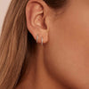 14k white gold and crystal tiny hoop earring