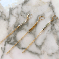 tourmaline gold chain earring