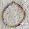 rainbow sapphire and 14k solid gold anklet