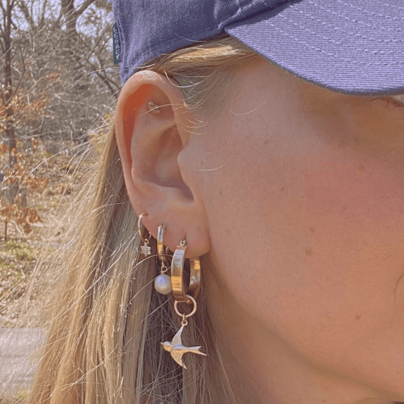 gold filled bird charm