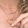 14K Gold Ruby Letter Necklace