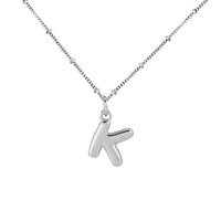 Sterling Silver Bubble Letter Necklace