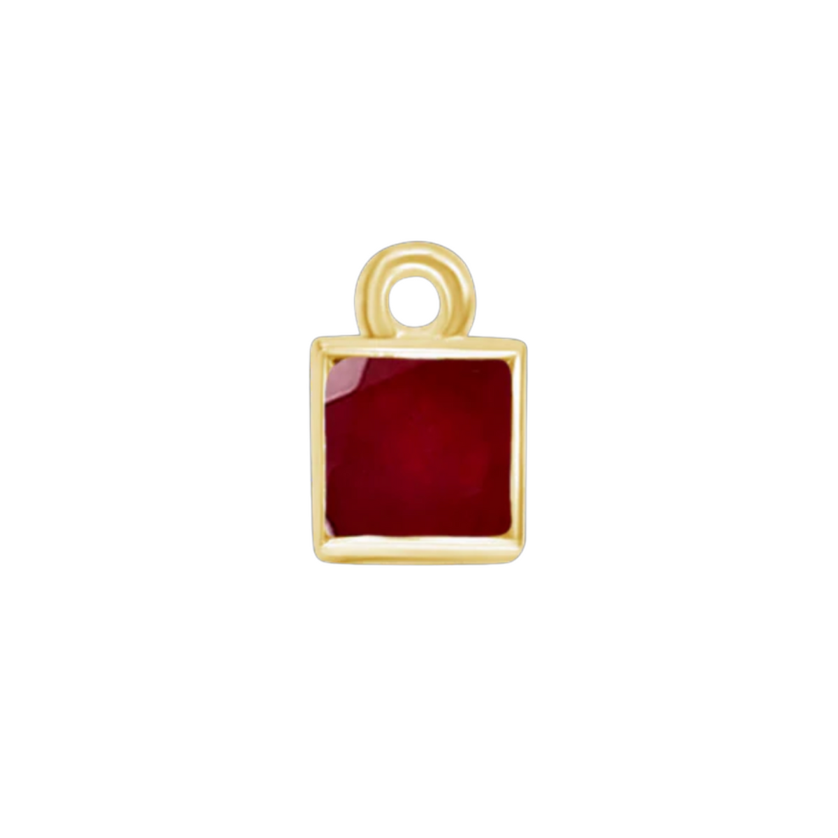 Ruby Square Bezel Charm
