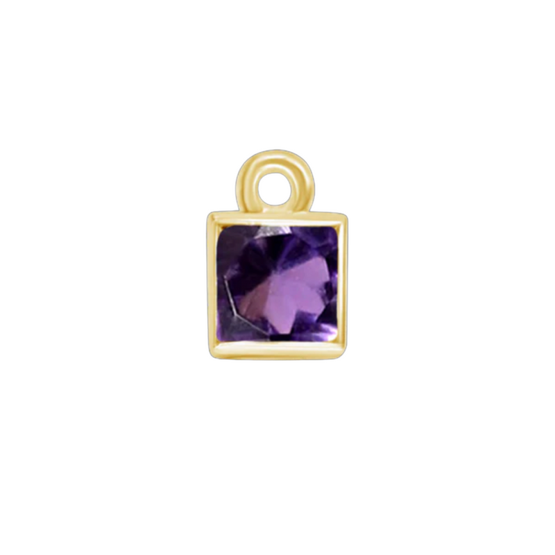 Aquamarine Square Bezel Charm