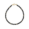 14k gold and black spinel bracelet