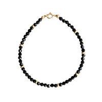 14k gold and black spinel bracelet