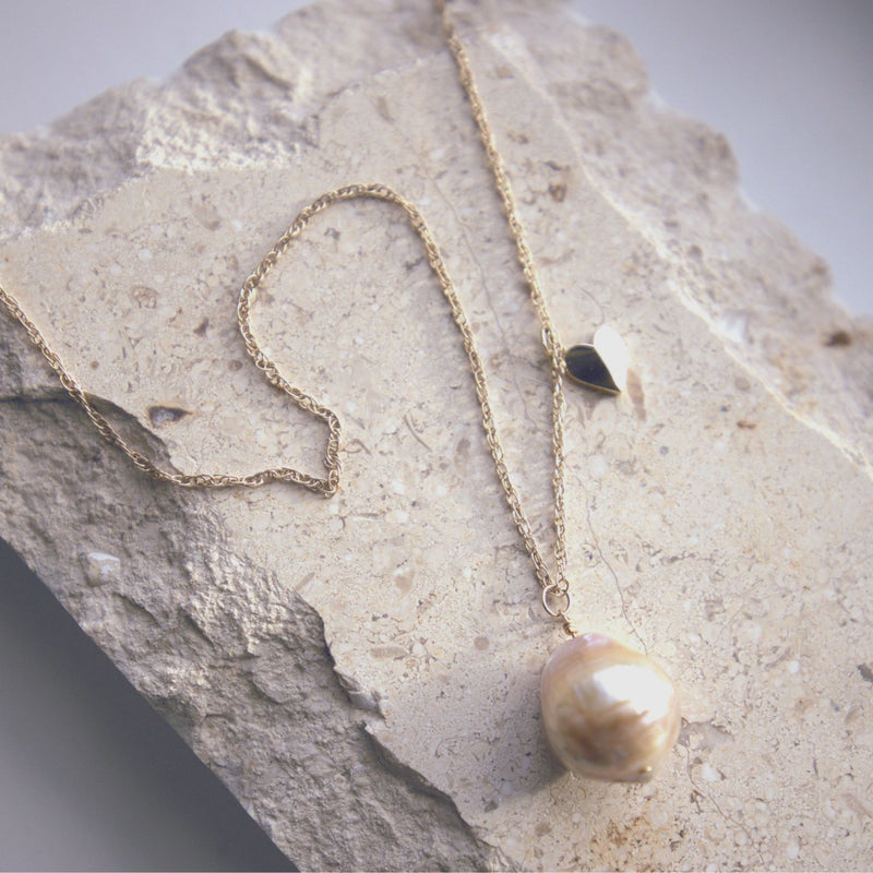 baroque pearl necklace 14k gold 