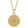 14k gold compass pendant necklace