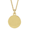 Gold pendant necklace on a white background