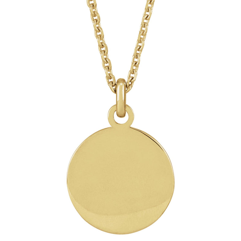 Gold pendant necklace on a white background