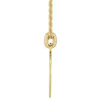 side view of compass pendant necklace