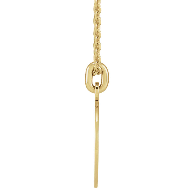side view of compass pendant necklace