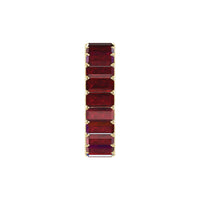 side view of a lab ruby baguette eternity ring 