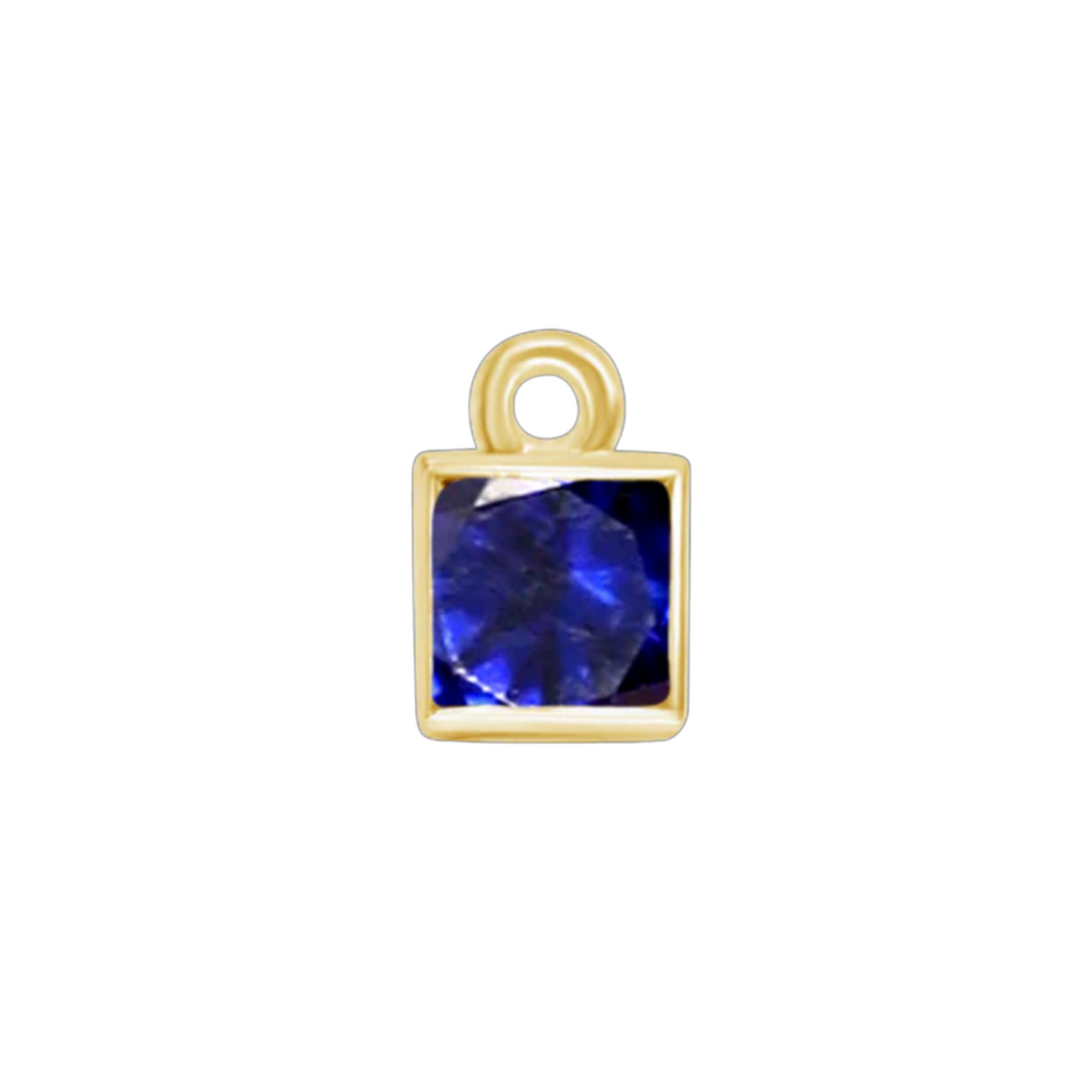 Sapphire Square Bezel Charm