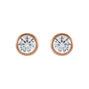 14k rose gold lab diamond bezel stud earring