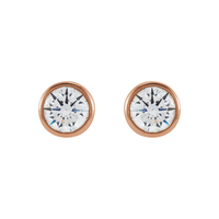 14k rose gold lab diamond bezel stud earring