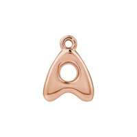 rose gold letter A charm on white background