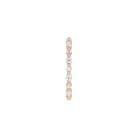 Rose gold earring with diamonds on a white background