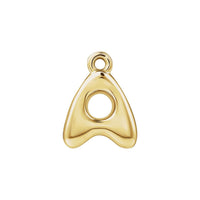 yellow gold letter A charm on white background