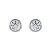 14k white gold lab diamond bezel stud earring