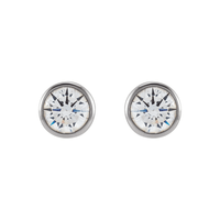 14k white gold lab diamond bezel stud earring