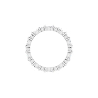 14K White Gold ring with diamond stones on a white background