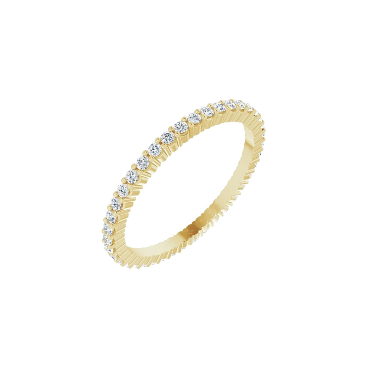 Gold ring with diamond accents on a white background