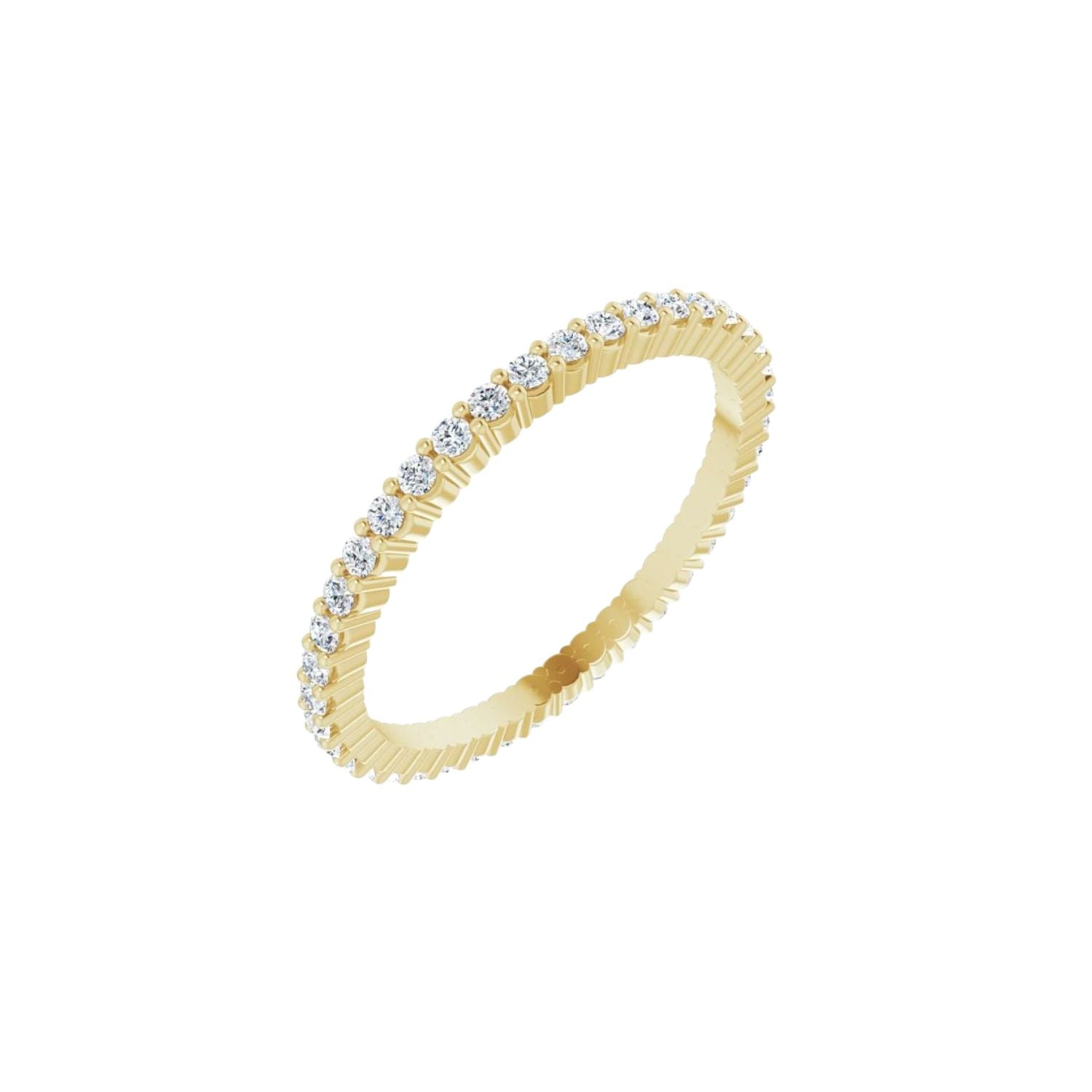 Gold ring with diamond accents on a white background