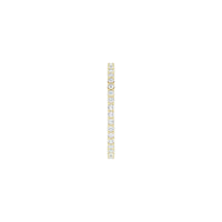 side view of diamond and gold eternity band ring