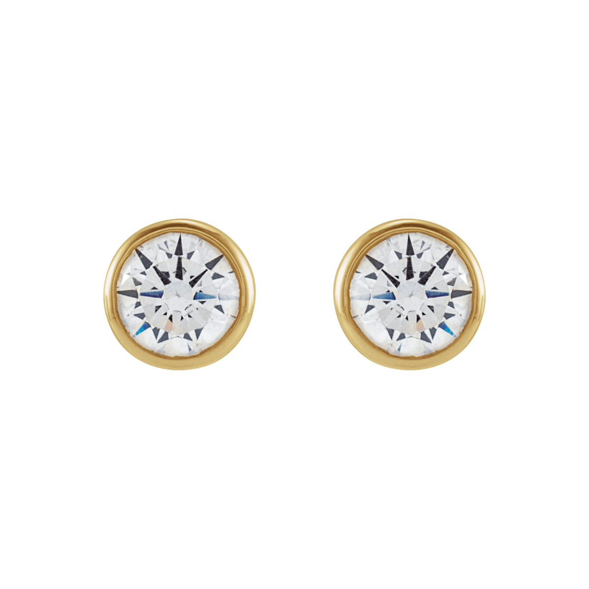 14k lab diamond bezel stud earring