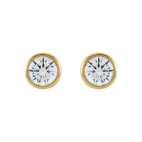 14k lab diamond bezel stud earring