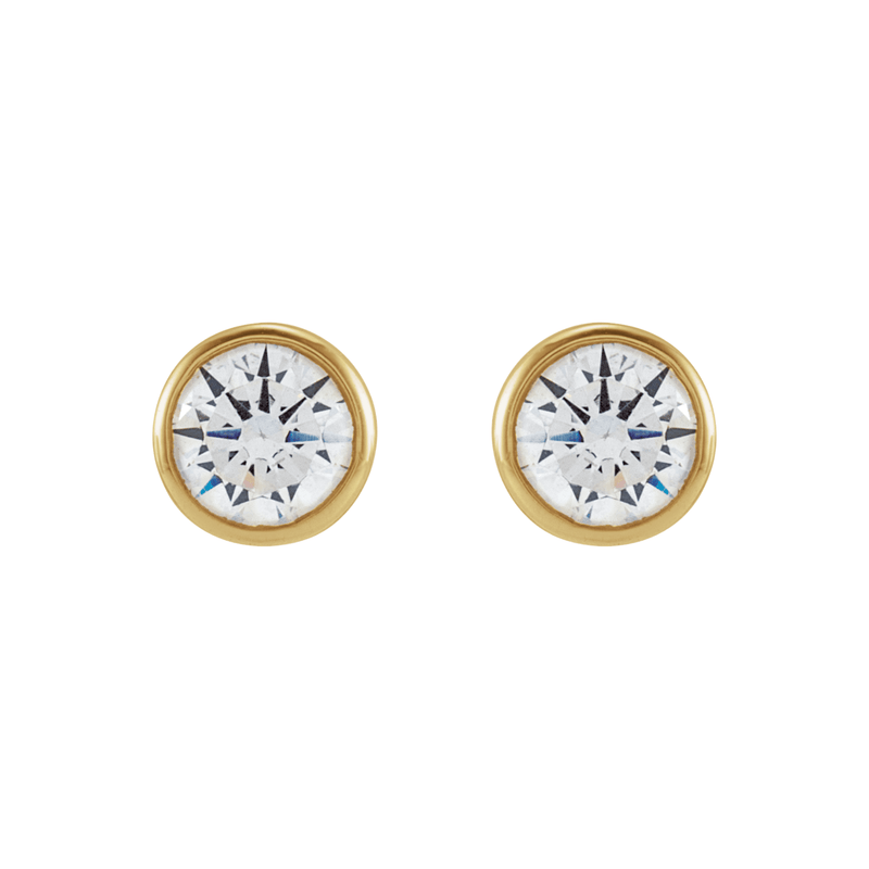 14k lab diamond bezel stud earring