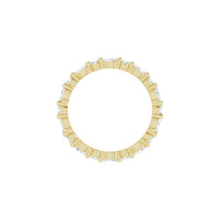 Gold ring with small diamonds on a white background