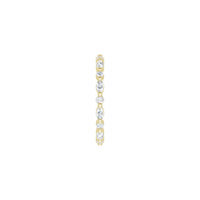 Gold ring side view with diamond stones on a white background