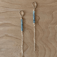 tourmaline gold chain earring