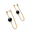 black spinel chain earrings 