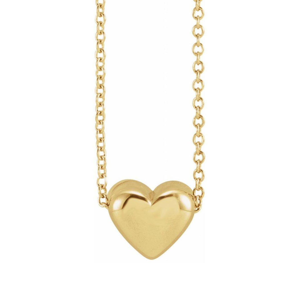 14K Gold Full Heart Necklace