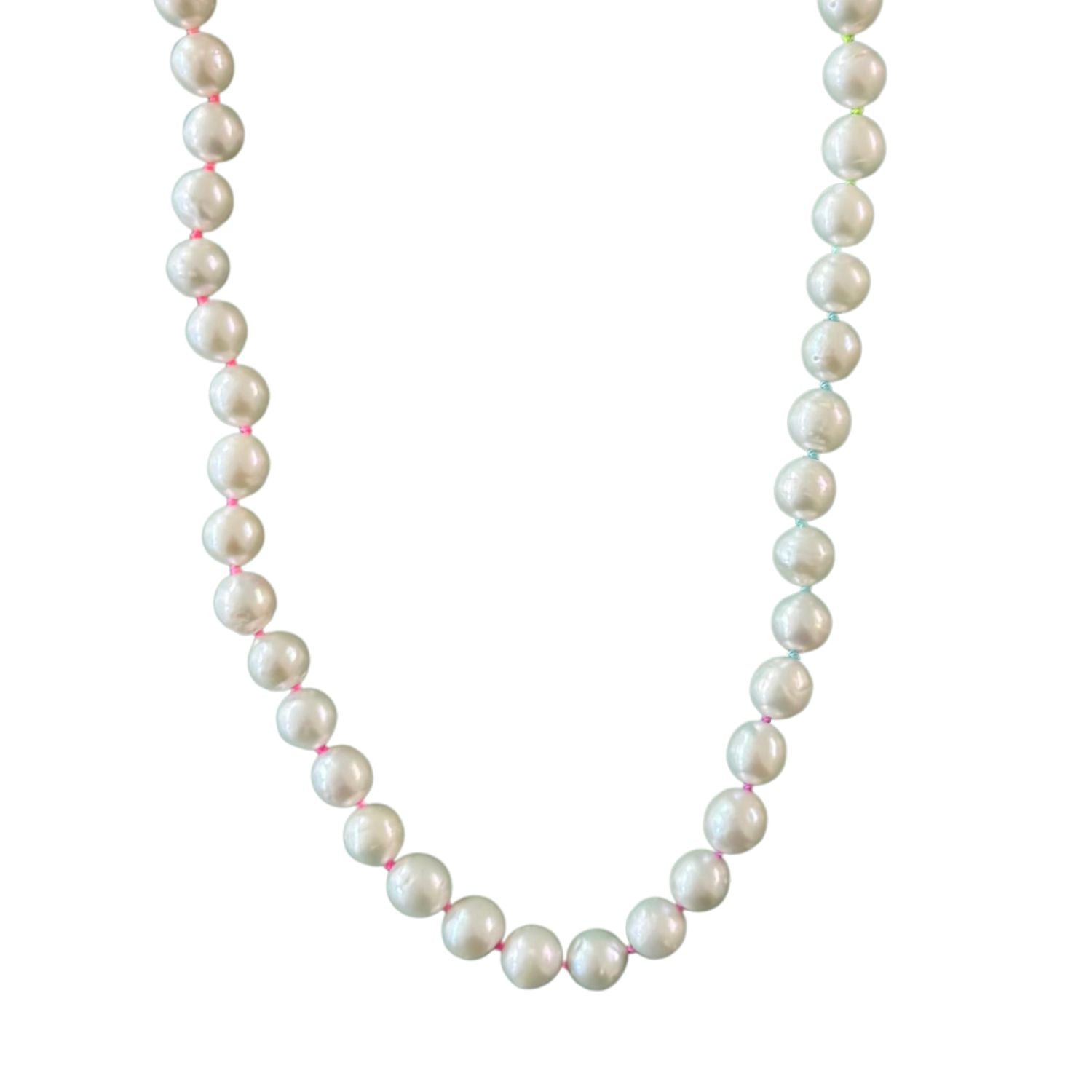 Pearl necklace on a white background