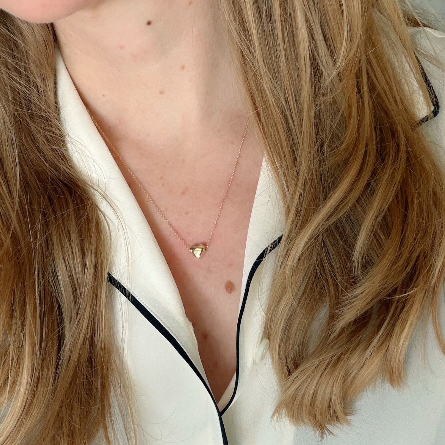 14K Gold Full Heart Necklace