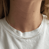 sterling silver satellite chain necklace