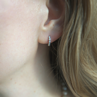 14K White Gold Rhea Diamond Huggies