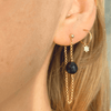 black spinel chain earrings 