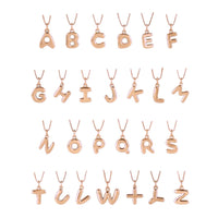 14K Gold Bubble Letter Charm