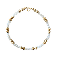 moonstone and gold filled bead bracelet