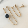 black spinel chain earrings 