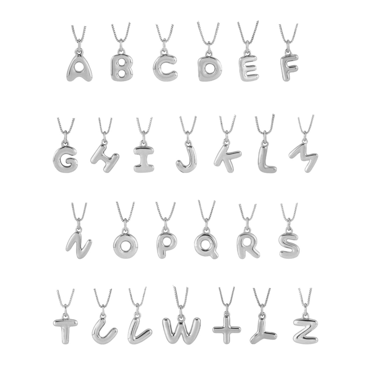 14K Gold Bubble Letter Charm