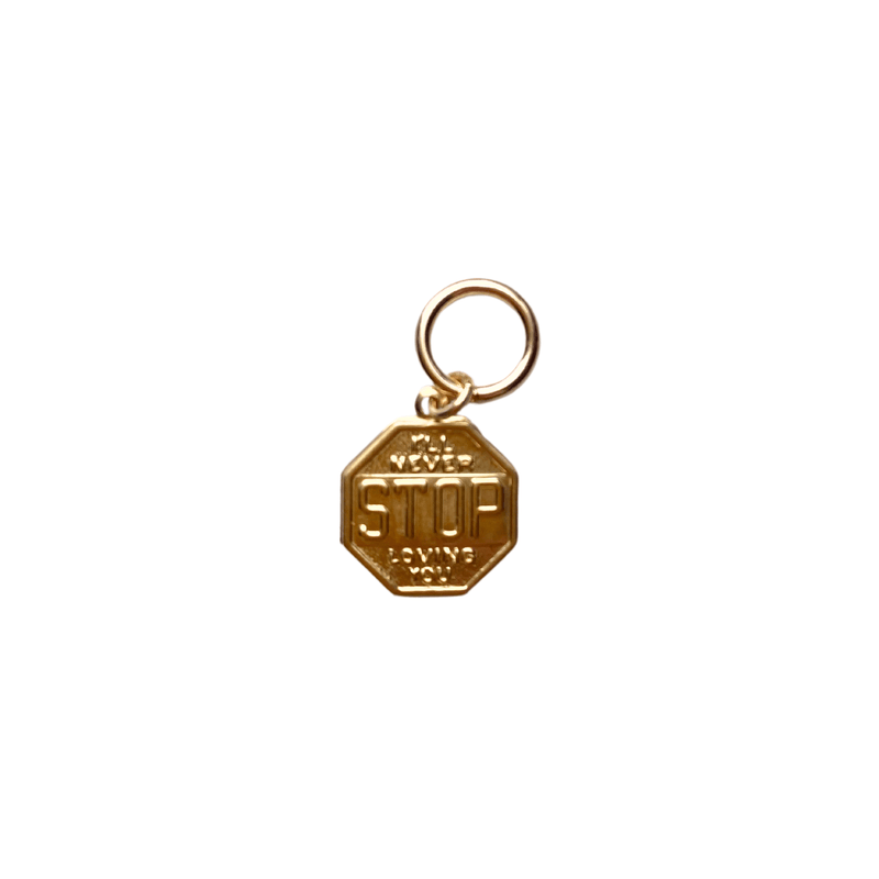 gold filled stop sign charm