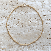 14k gold-filled mini dot chain anklet