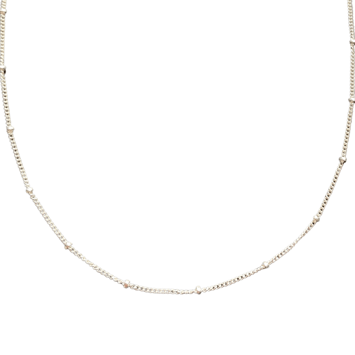 16" sterling silver satellite chain necklace
